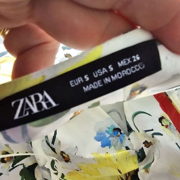 Zara Midi Dress Multicolored Floral Size Small - Picture 5 of 12